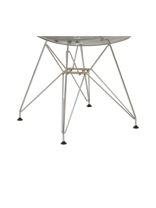 Adelle Dining Chair from Transparent Grey Polypropylene 46x55x81cm