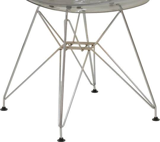 Adelle Dining Chair from Transparent Grey Polypropylene 46x55x81cm
