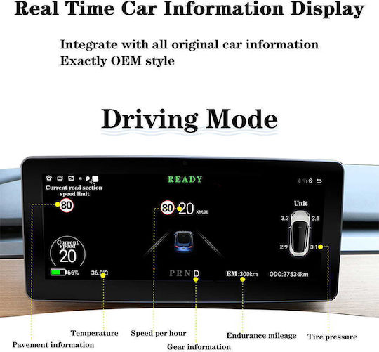 Digital Iq Dash T009_cpa 9inc Dashboard Instrument Panel Oem Tesla 3 & Y