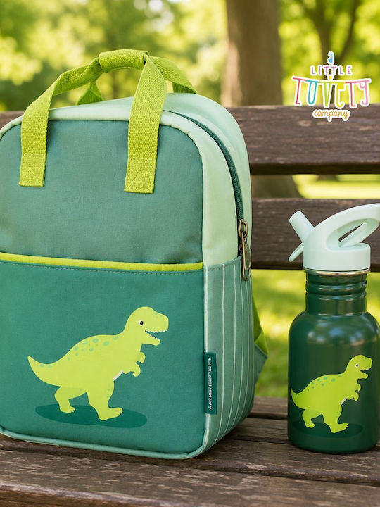 With Stainless Steel Water Bottle & Bento Lunchbox School Set Silver