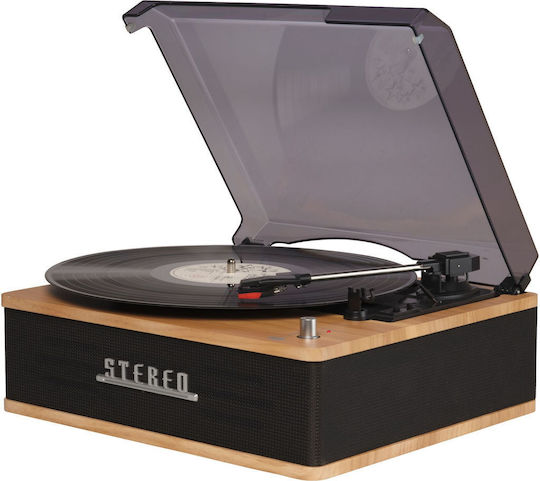 Denver VPB-262LW 111201300010 Turntable with Belt Drive and Built-in Speakers Brown