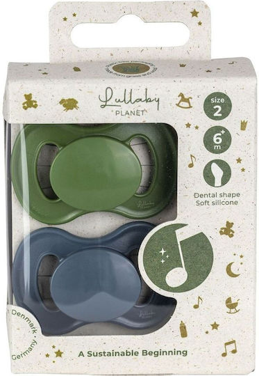 Lullaby Planet Schnuller Silikon Blau für 6+ Monate 2 Stück