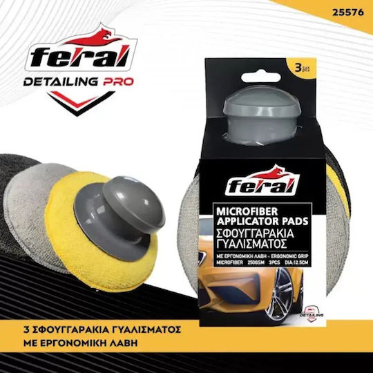 Polishing Sponges Feral Detaling Pro Ergonomic Handle 250gsm 3 Pieces/Set Auto Gs 25576