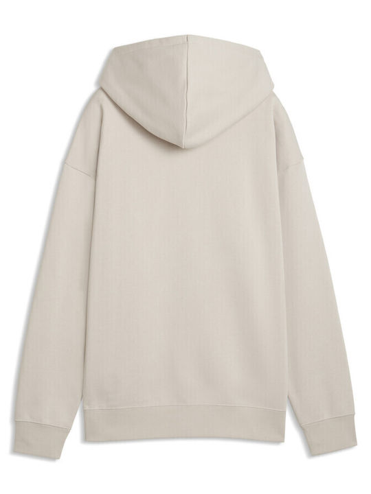 Logo Jachetă Lungă Dama Fleece Cu Glugă Bej