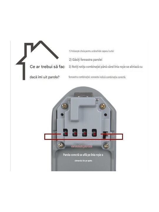 Combination Key Holder with Lock 15x13.5x5.5cm