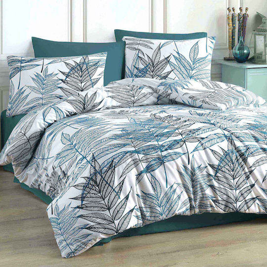 Darymex Set Huse Pentru Pilote 100% Bumbac 220x200cm Superdublu Cu 2 Fețe De Pernă Albastre