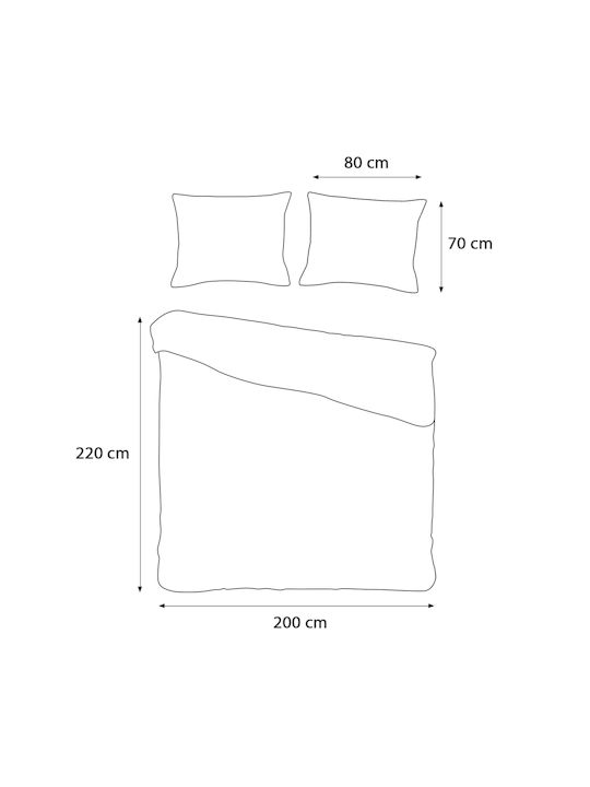 Darymex Darymex Bettbezüge Baumwolle 200x220cm Doppel mit 2 Kissenbezügen Dunkelblau
