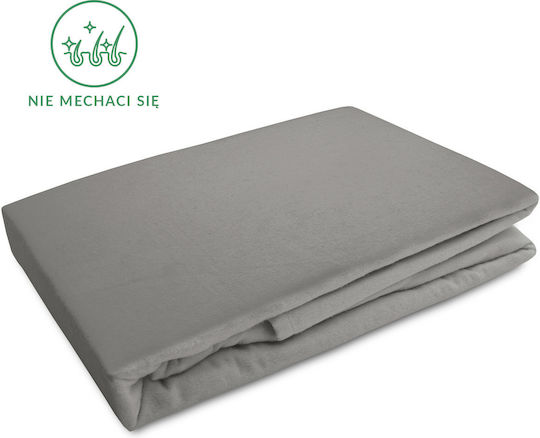 Darymex Σεντόνι King Size Φανελένιο με Λάστιχο 200x220εκ. Γκρι Χρώμα