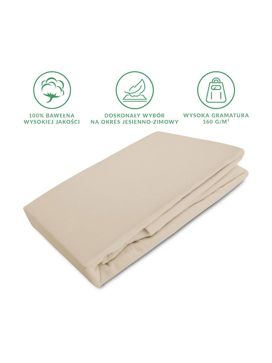 Darymex Einzel Flanell Bettlaken mit Gummibettlaken 90x200cm Beiges Farbe