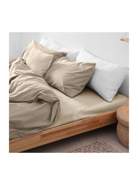Darymex Einzel Flanell Bettlaken mit Gummibettlaken 90x200cm Beiges Farbe