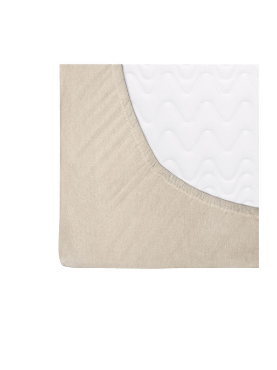 Darymex Einzel Flanell Bettlaken mit Gummibettlaken 90x200cm Beiges Farbe