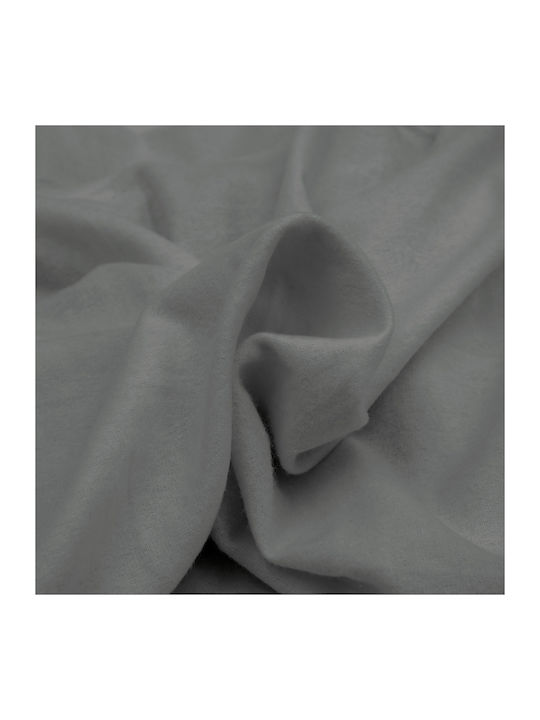 Darymex Double Flannel Bed Sheet With Rubber Hugger 140x200cm Grey
