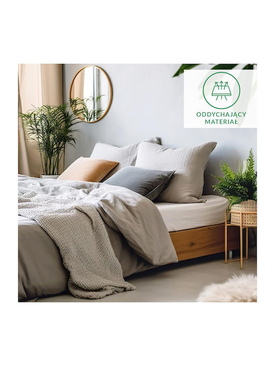 Darymex Cearceaf De Pat King Size Din Flanel Cu Hugger Din Cauciuc 200x220cm Alb