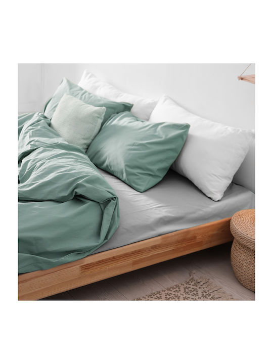 Darymex Σεντόνι King Size Φανελένιο με Λάστιχο 200x220εκ. Σταχτί