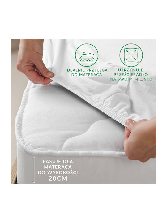 Darymex Cearceaf De Pat King Size Din Flanel Cu Hugger Din Cauciuc 200x220cm Alb
