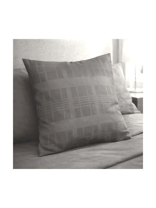 Darymex Dekorativer Kissenbezug aus 100% Baumwolle Grau Makozatin 40x40cm