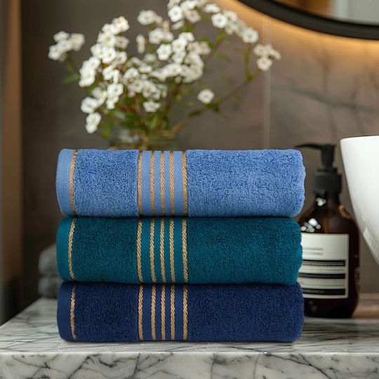 Darymex Set Of 3 Blue Bath Towels Weight 500gr/m²
