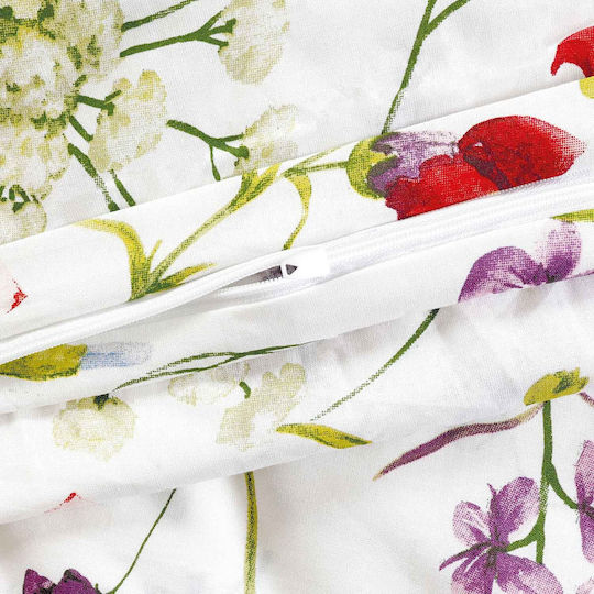 Darymex Darymex Bettbezüge Baumwolle 160x200cm Einzelbett mit Kissenbezug Bunte Frühlingsblumen
