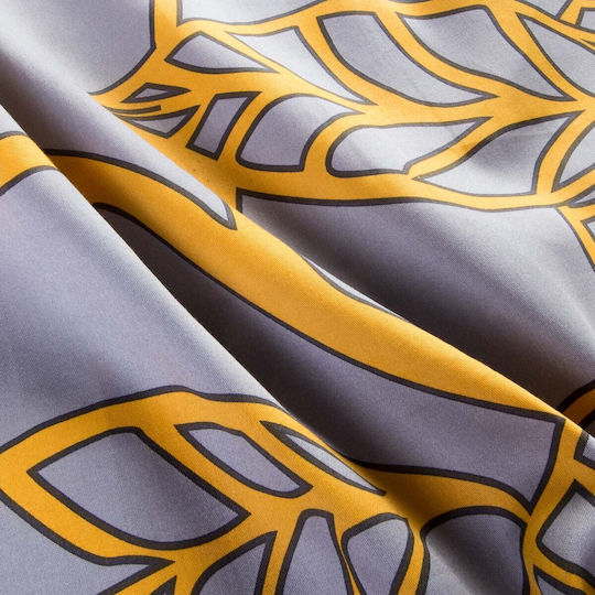 Darymex Σετ Παπλωματοθήκη Βαμβακερή 160x200cm Μονή με Μαξιλαροθήκη Γκρι