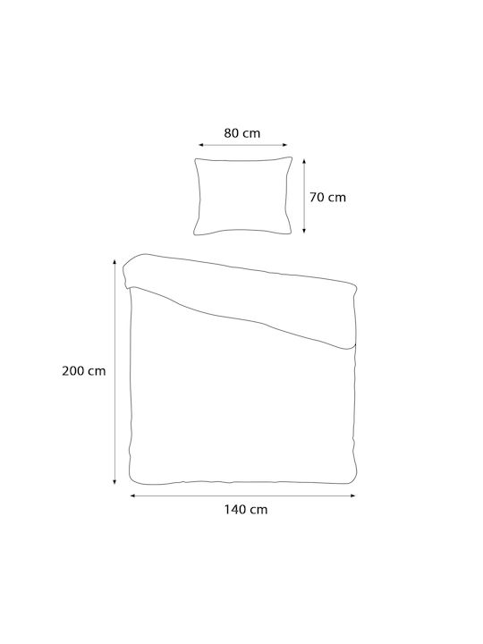 Darymex Darymex Bettbezug Baumwolle 140x200cm Einzelbett mit Kissenbezug Grau Braun