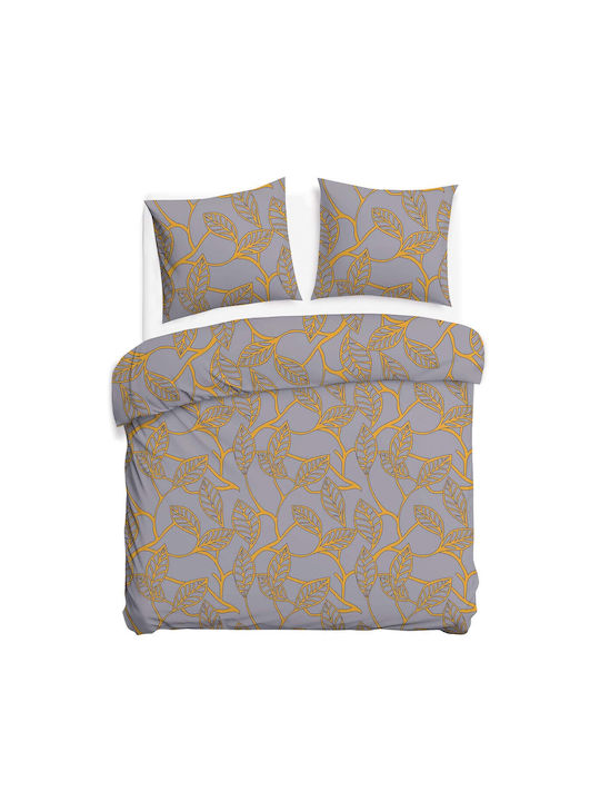 Darymex Cotton Duvet Cover Set 160x200cm Single With Pillowcase Grey
