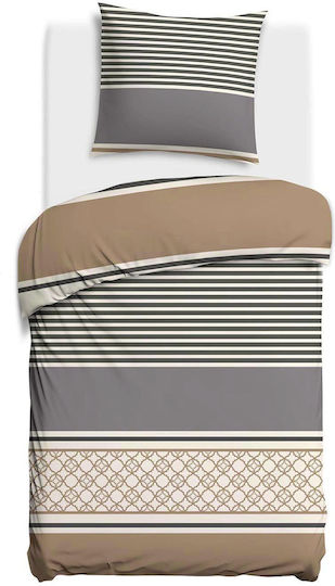 Darymex Set Huse Pentru Pilote 100% Bumbac 140x200cm Simplă Cu Față De Pernă Gri Cafeniu