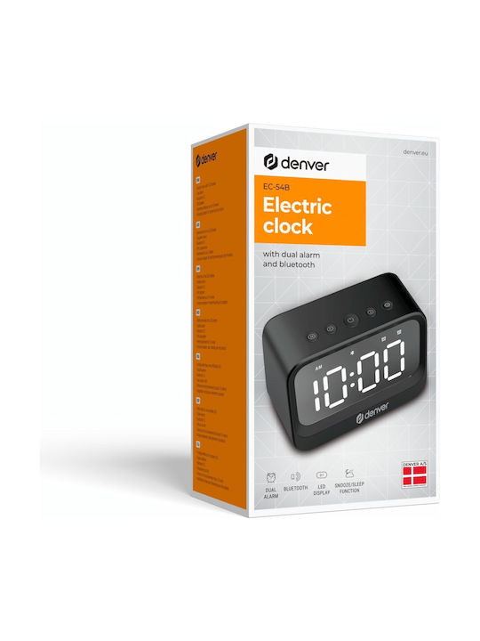 Denver Tischuhr Digital LCD mit Wecker Schwarz EC-54B