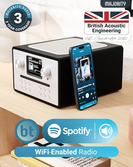 Majority Φορητό Ηχοσύστημα με Ραδιόφωνο / CD / USB / Bluetooth Μαύρο