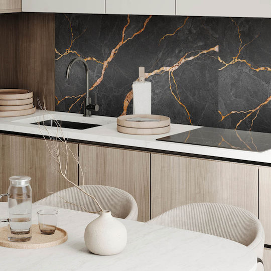 Panou Decorativ Autocolant Vinilic pentru Hol 120x60 cm Elegant Marmură cu Venații