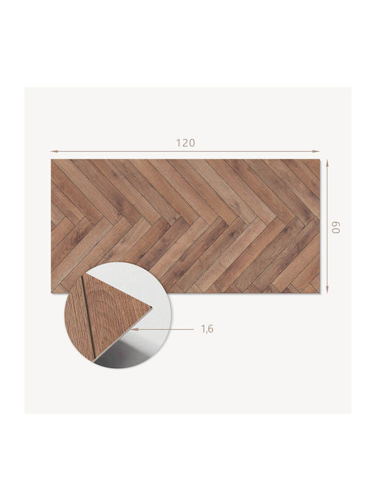 Autocolant de Podea din Vinil Imprimat 120x60 Cm Model în Formă de Oase de Pește
