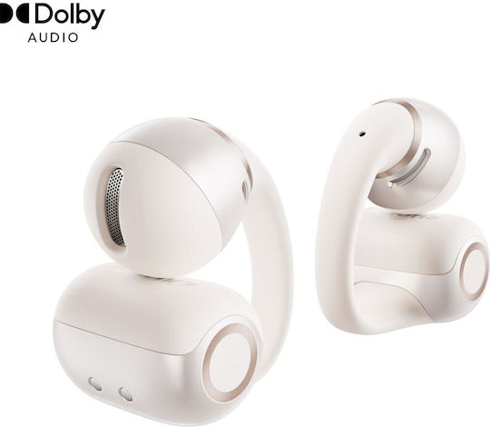 Shokz OpenDots 2 Open Ear Bluetooth Handsfree Ακουστικά με Αντοχή στον Ιδρώτα και Θήκη Φόρτισης Pearl White