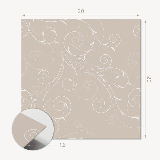 Set Of Vinyl Tile Stickers Print Thin Spirals Leaves 20x20x20 Cm