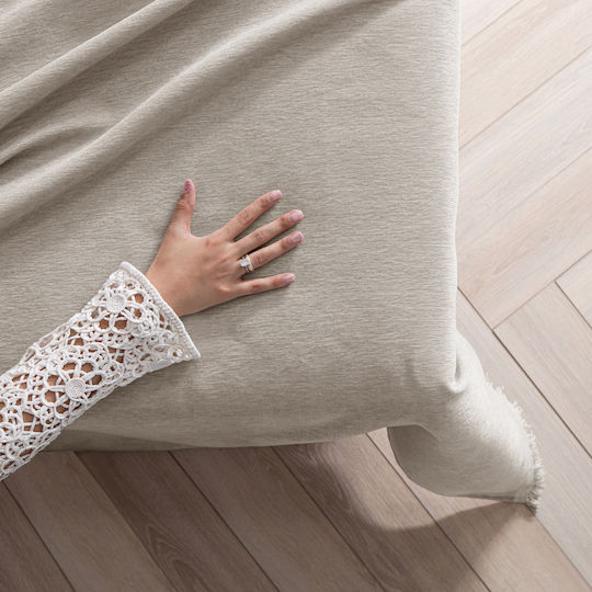Filumi Double Coverlet Made of Beige Polyester 230x280cm
