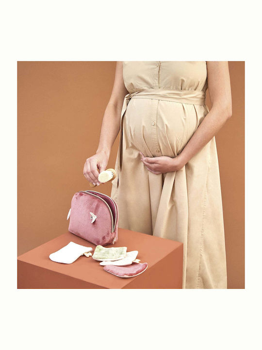 Intemporel Fabric Toiletry Bag Baby Care Set Burgundy