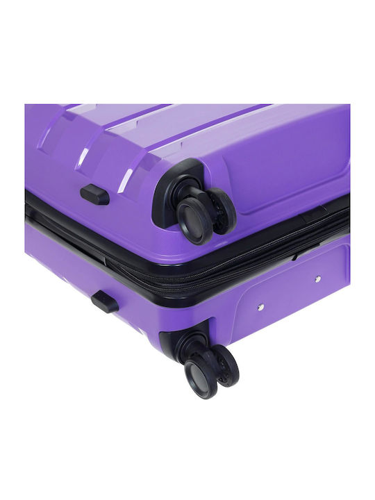Seagull Hard Purple Travel Suitcases with 4 Wheels Set of 3 Pieces