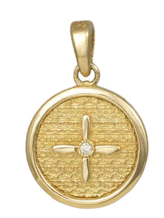 Krebs Tierkreiszeichen Charm aus Weißgold 9K mit Zirkon