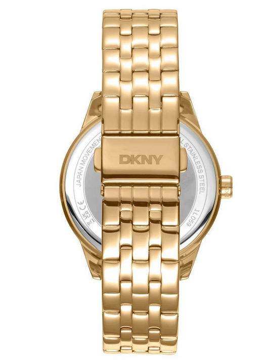 DKNY Parsons Glitz Γυναικείο Ρολόι 38mm Μπαταρίας με Χρυσό Μεταλλικό Μπρασελέ