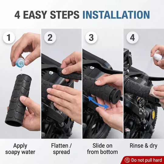 Set of Non-Slip Motorcycle Handlebar and Lever Covers 4 Pieces Tc-592