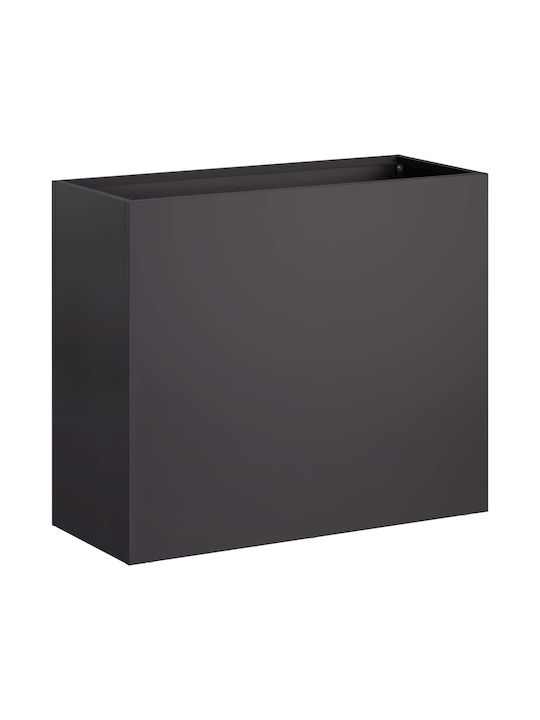 vidaXL Ghiveci De Flori Metalic Negru 50x20x40cm