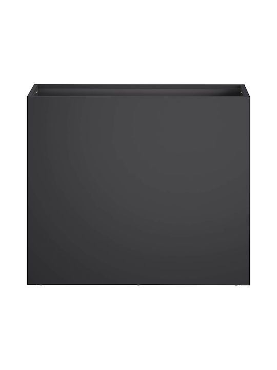 vidaXL Set of 2 Metallic Flower Pots Black 50x20x40cm