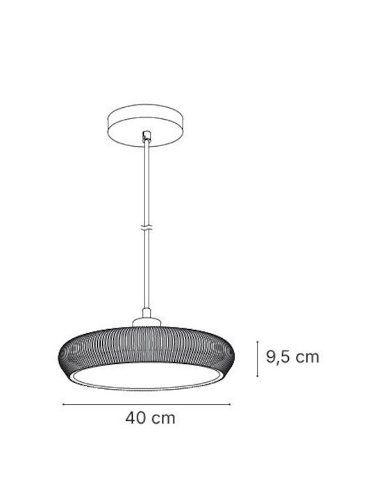 Inlight Red Pendant Light with E27 Socket 40x40cm