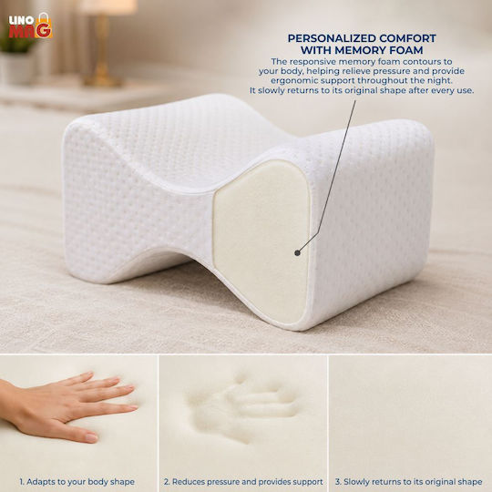 Pernă medicală Memory Foam 25x21x15cm Alb