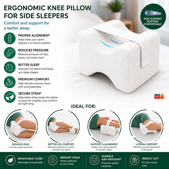 Pernă medicală pentru spate Memory Foam 25x21x15cm Alb