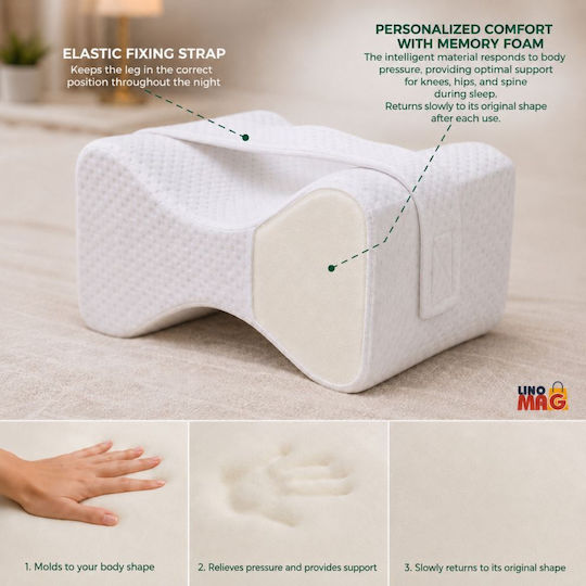 Pernă medicală pentru spate Memory Foam 25x21x15cm Alb