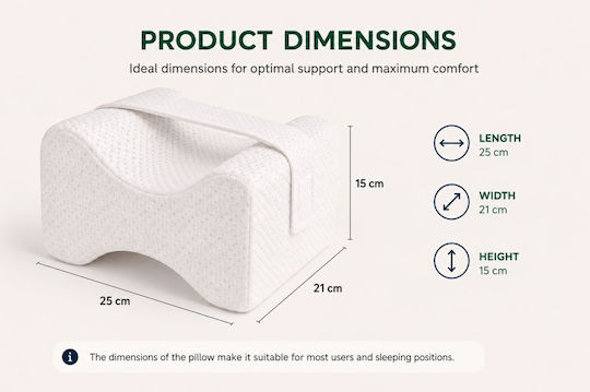 Pernă medicală pentru spate Memory Foam 25x21x15cm Alb