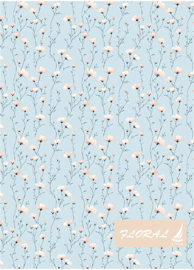 Ekdoseis Aigaio Spiral Ruled Notebook B5 30 Paper Sheets 3 Subjects Floral
