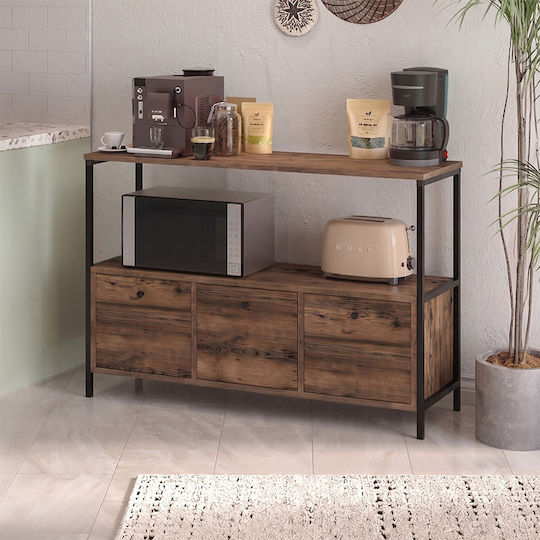 Buffet Mars from Wood & Metal Smoked Walnut 122x36x80.1cm
