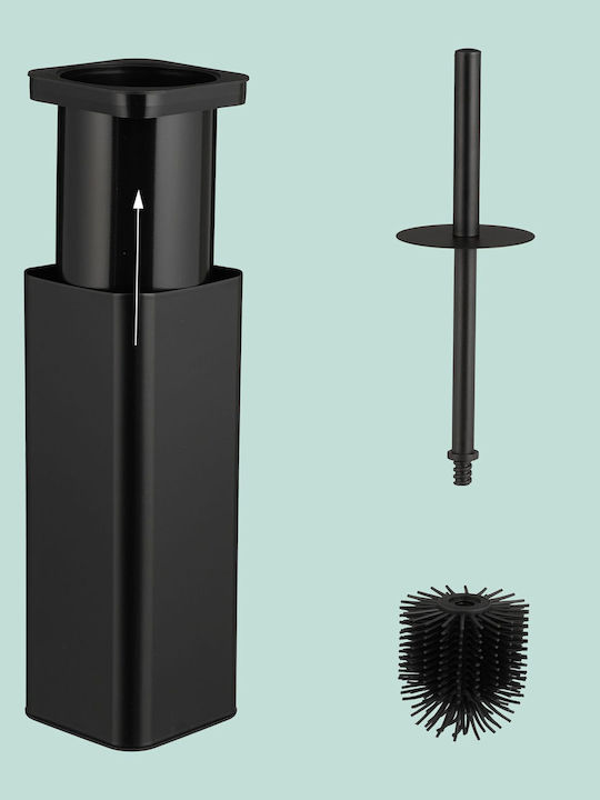 Relaxdays Ceramic Toilet Brush Black