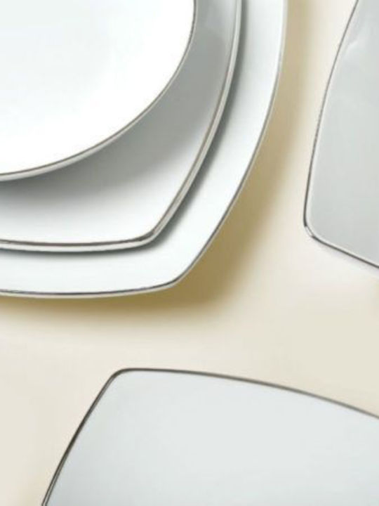Emfasi Silver Porcelain Dinnerware Set 40pcs