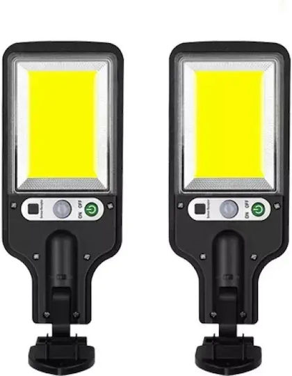 LED Set of 2 Wall Mounted Solar Lights Cold White 6500K with Motion Sensor, Photocell and Remote Control IP65